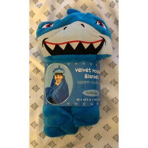 Kids Velvet Hooded Shark Blanket